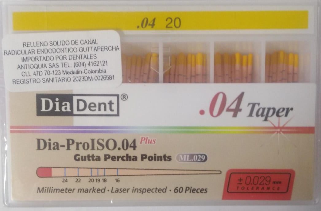 CONOS DE GUTAPERCHA 20 GAPADENT